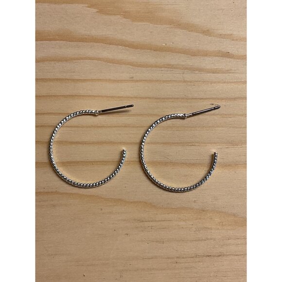 Silver Twisted Hoop Earrings - Picture 1 of 3